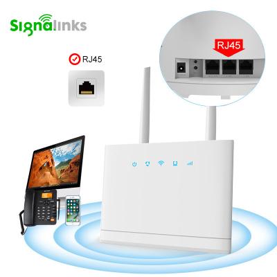 China Signalinks 300mbps RJ45/RJ11 Wifi Router 3G 4G Lte Home Wireless CPE SIM Wifi Router With Sim Card Slot for sale