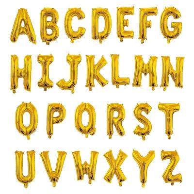 China Wholesale Recycled Good Quality 16inch Gold Color Letter Foil Balloon For Birthday for sale