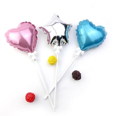 China Wholesale High Quality Custom Number Number Heart Star Stick Balloon Foil Mylar Foil Balloons Mini Foil Balloons for sale