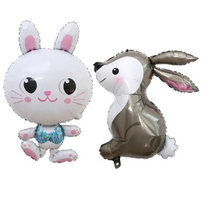 China Gift Toy Easter Bunny Aluminum Film Balloons Happy Easter Party Decoration Cartoon Bunny Balloons for sale