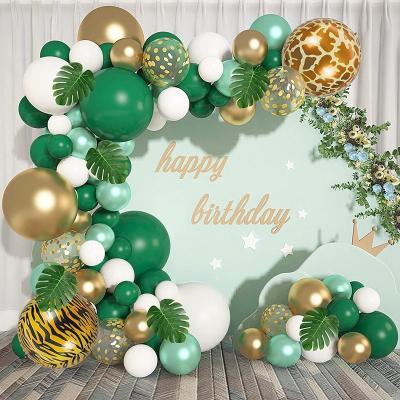 China Popular wild animal theme birthday decoration latex metallic balloon set balloon arch foil for sale