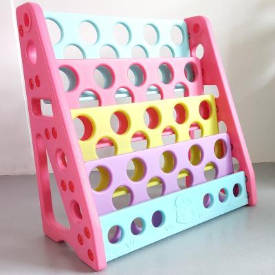 China Cheap Modern Plastic Book Keeper Kindergarten Furniture Kindergarten Nursery School School Book Shelves Kids Book Rack Modern Home Shelf for sale