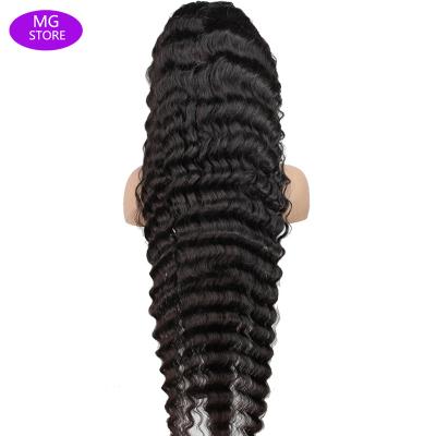 China Deep Wave Wig 40in Remy Hd Lace Frontal Wig Women's Wave Wave 12a Brazilian Hair Wholesale Loose Graduate/ for sale