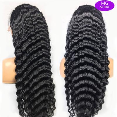 China High Quality Deep Wave 13x4 Spring Curl Lace Front Human Hair Wigs Brazilian Remy Full Lace Human Hair Wigs For Black Women for sale