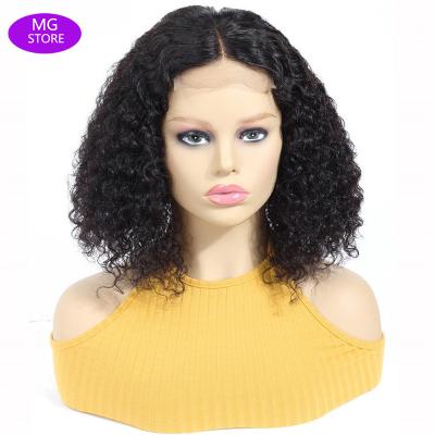 China Custom High Quality Density Short Curl Indian Hair Loose Bob Curly Human Hair Lace Front Wigs For Black Women 13*4 150% for sale