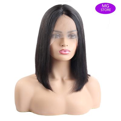 China Directly Wholesale 100% Real Human Hair Brazilian Virgin Straight Lace Front Wig Short Bob Wigs 4*4 13*4 For Women for sale