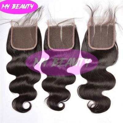 China Natural Color 100 Unprocessed Body Wave Human Hair Body Wave Lace Closure With Raw Virgin Brazilian Hair Cuticle Aligned for sale