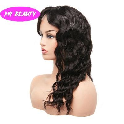 China Unprocessed Deep Wave 13*4 Front Lace Wig With Virgin Hair Loose Hairband Water Wave Virgin Hair for sale