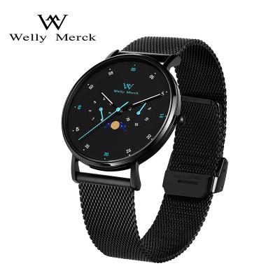 China Auto Date Japan Movt Custom Design Quartz Stainless Steel Water Resistant Back Lady Wrist Watch For Men for sale