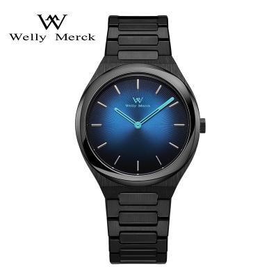 China Ultra Thin Band Quartz Watch Movement Men's Alarm 2021 Stainless Steel Watch for sale