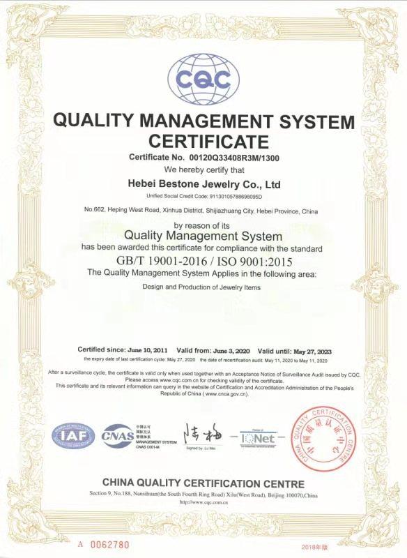 ISO9001 - Hebei Bestone Jewelry Co., Ltd.