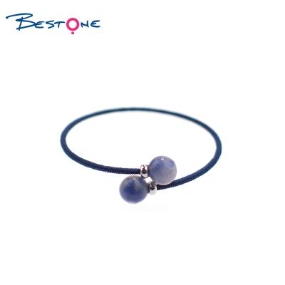 China Bestone Custom Lead Free Luxury Sodalite Rose Quartz Gemstone Bangle for sale