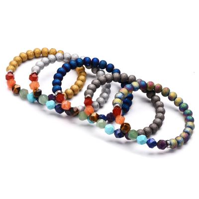 China Wholesale Lead Free Crystal Stone Energy Bracelet 2021 7 Chakra Bracelet Color Yoga Rehabilitation for sale