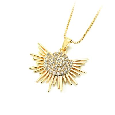 China Trendy Custom Made Trendy Bestone Sun Type Necklace Fashion Jewelry Women Jewelry Pendant Necklace for sale