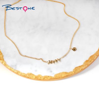 China 925 Sterling Silver Necklace Punk Style Fashionable 18k Gold Plated Pendant Necklace for sale