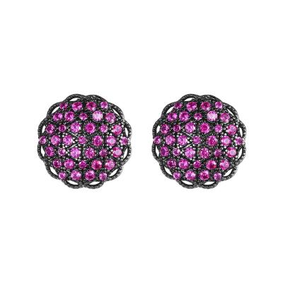 China 2021 hot sale TRENDY purple crystal twinkle round earrings for sale