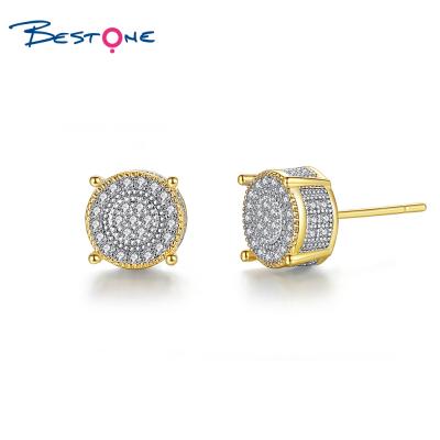 China Bestone TRENDY Micro-paved Brass Grade Zircon Stud Earrings For Women 2021 for sale