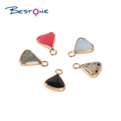 China E-Co Fashion Friendly Jewelry Natural Bestone Stones Anniversary Stone Triangle Shape Pendant Charm For Bracelet for sale