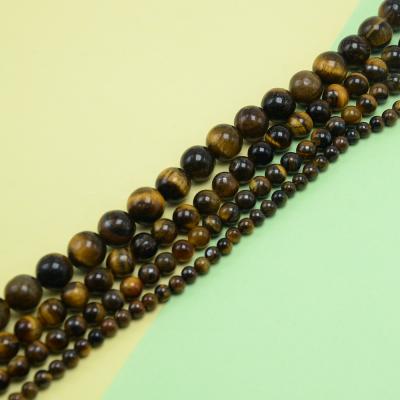 China High Quality 4mm 6mm 8mm 10mm Tigereye Stone Beads For Bracelet Jewelry Supplier for sale