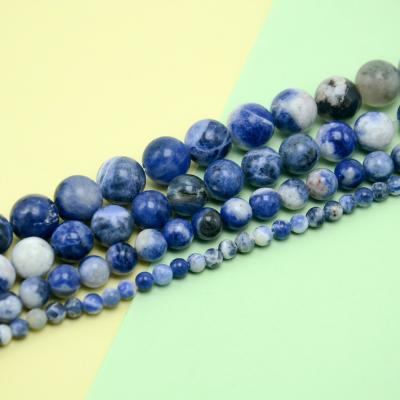 China Stone Wholesale 4/6/8/10mm Round Natural Sodalite Beads For DIY Jewelry Making for sale