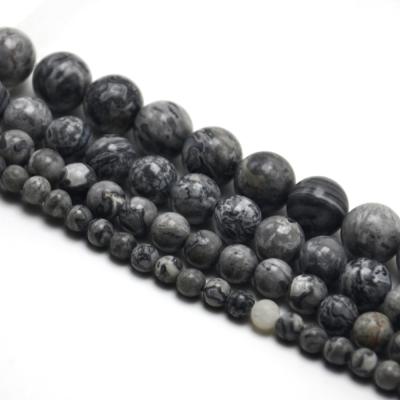 China Stone Map Jasper Round Beads for DIY Jewelry Making for sale