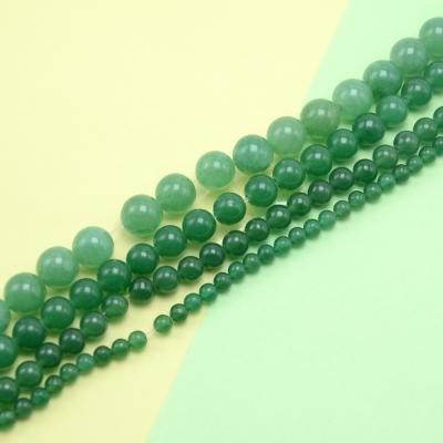 China Stone Jewelry Making Supplier 4mm 6mm 8mm 10mm Natural Green Aventurine Round Beads For DIY Jewelry Making for sale