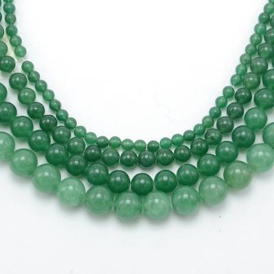 China Stone Jewelry Making Supplier 4mm 6mm 8mm 10mm Natural Green Aventurine Round Beads For DIY Jewelry Making for sale