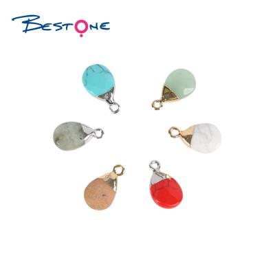 China Birthday Friendly Natural Stone Gemstone Teardrop Jewelry E-Co Fashion Bestone Pendant Charm For Jewelry Making for sale