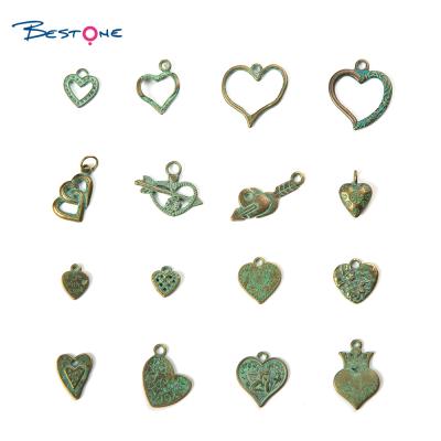 China E-Co The High Quality Multicolor Designer Friendly Zinc Alloy Heart Charm For Bracelet Making for sale