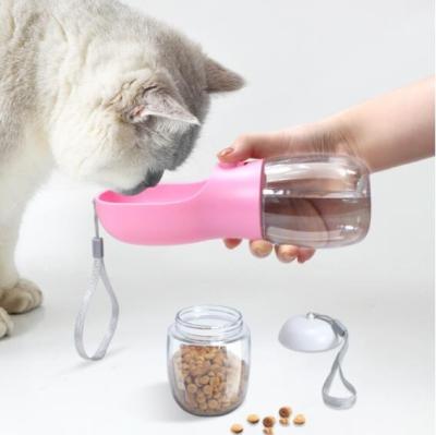 China Stocked Multi-functional 2 in 1 Pet Outdoor Food Storage bowls and Water Bottles for walking dogs and cats portable travel bottle for sale