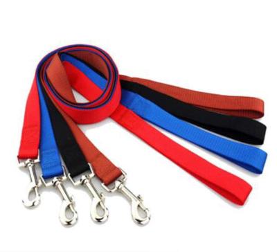 China Stocked Cheap Polyester simple pet dog leashes for small medium and large size dogs in 4 solid colors and 4 sizes for options for sale