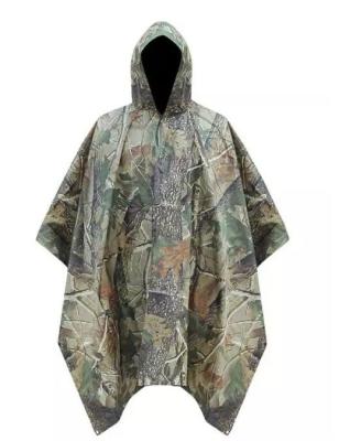 China 100% Waterproof Wholesale Multi function Cheap Camouflage Outdoor waterproof poncho Polyester PVC green rain poncho Raincoat for men and women for sale