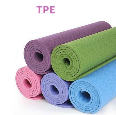 China Non-slip Custom Yoga mat eco friendly non slip waterproof TPE yoga mat with custom logo and color for sale