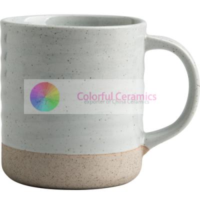 China 500ml Large Ceramic Coffee Mugs Sesame Dot Pattern Microwave Dishwasher Use for sale