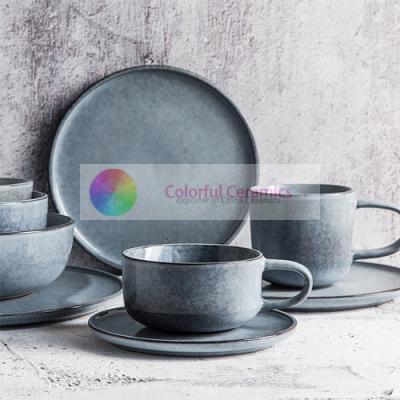 China Simple Drinking Stoneware Dinnerware Sets Japanese Style For Breakfast Milk for sale