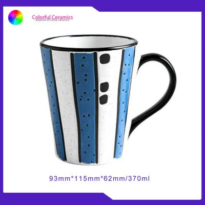 China Stoneware V Shape Hand Painted Ceramic Coffee Mugs Handmade Coffee Mugs for sale