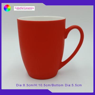 China Soft Red Ceramic Coffee Mugs Outdoor Travel Environmentally Friendly for sale