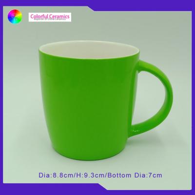 China Dishwasher Safe Ceramic Travel Coffee Mugs Personalized Green Ceramic Mug for sale