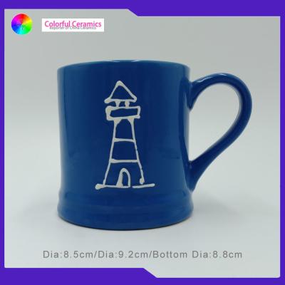 China Unique Design Custom Embossed Mugs Outdoor Travel Personalized Ceramic Cups for sale