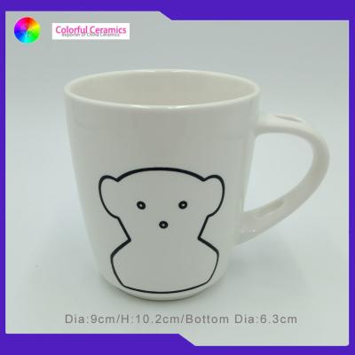 China Novelty Embossing Personalized Ceramic Mugs White Porcelain Microwave Use for sale