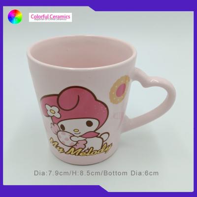 China Small Volume Funny Custom Embossed Mugs 7.9cm*8.5cm Custom Ceramic Cups for sale