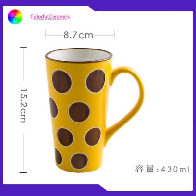 China Stoneware 430ml Silkscreen Coffee Mugs Customized Personalised Mugs tall coffee mugs for sale