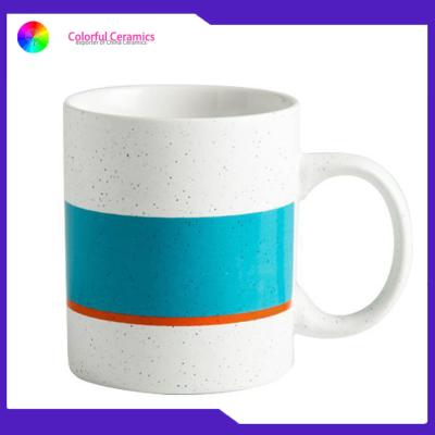 China Sesame glazed ceramic mug personality decal coffee mug water mug 350ml gift promotion mug for sale