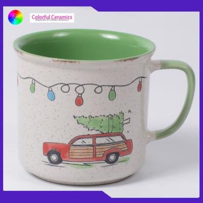 China A caneca de imitação pintado à mão do esmalte dos copos cerâmicos de pedra dos grupos 550ml da caneca de café dos mercadorias pode ser personalizada à venda