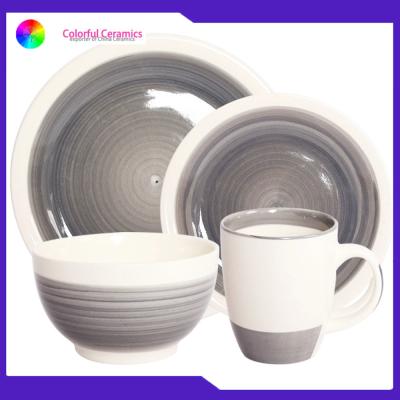 China EEC Ceramic Dinnerware Sets Stoneware Coffee Mug 5.5 Inch Bowl Hand Painted Dessert Plates for sale