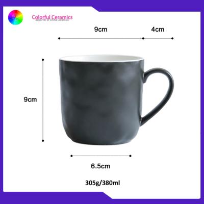 China Matte Glazed Unique Custom Embossed Mugs 9cm*9cm For Home Office for sale