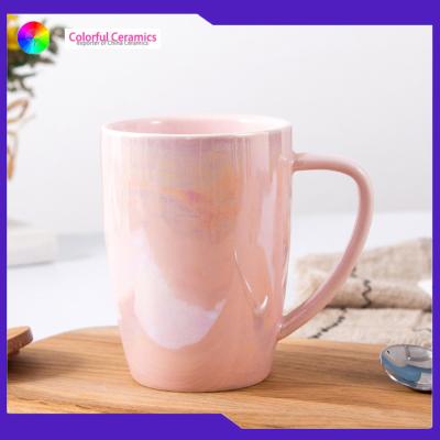 China Durable Pearl Glazed Ceramic Coffee Mugs 375ml Tall Coffee Cup Eco - Friendly for sale