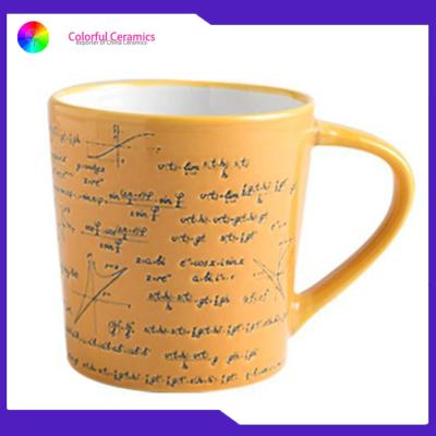 China Stoneware Silkscreen Chemical Ceramic Coffee Mugs Custom Printed Cups Dishwasher Safe for sale