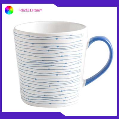 China Ceramic Silkscreen Coffee Mugs Big Volume Custom Printed Cups Different Size for sale