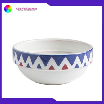 China Safe Edge Handmade Ceramic Bowls Stoneware Food Contact Safe Eco - Friendly for sale